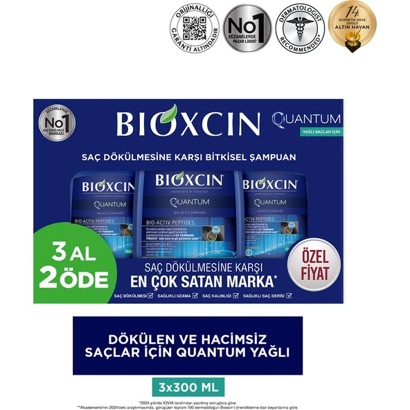 Bioxcin Quantum Bio-Activ Şampuan Yağlı Saçlar 3 Al 2 Öde ürün görseli 1