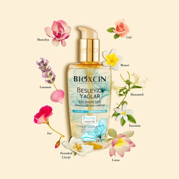 Bioxcin Sülfatsız Saç Bakım Yağı 150 ml – 9 Çiçek Yağı ve B5 Vitamini ile Dökülme Karşıtı, Kuru ve Yıpranmış Saçlar İçin Yoğun Besleyici - Resim 3