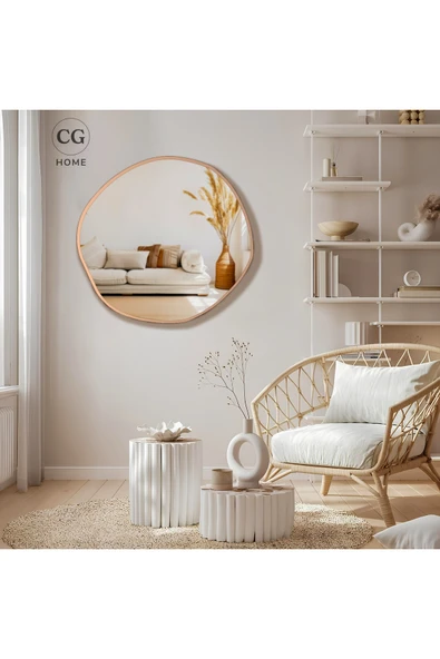 CG HOME Arya Model asimetrik ayna, dekoratif ayna, duvar aynası, banyo aynası, holl aynası 90 cm ürün görseli 1