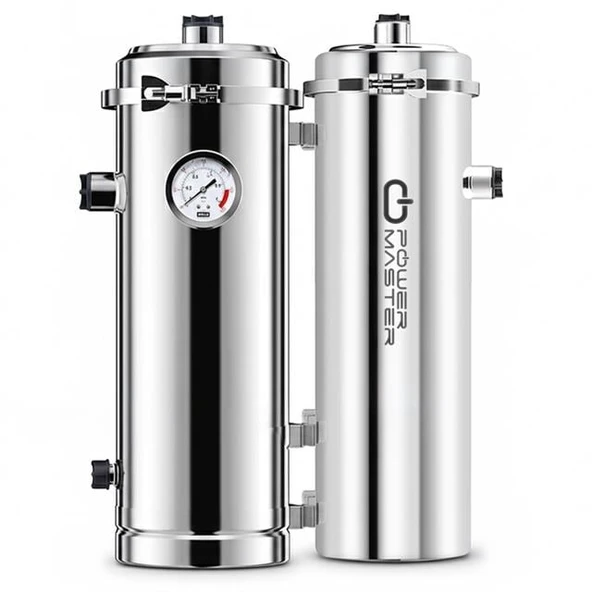 Powermaster PM-28653 Ana Hat Su Arıtma Sistemi 5.000 L/Saat Paslanmaz Çelik Gövdeli Yıkanabilir UF-PVDF Filtreli ürün görseli 1