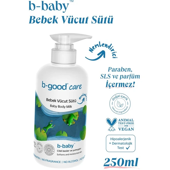 B-good Bebek Vücut Sütü Nemlendirici Etki 250 ml Amino Asit Kompleksi ile Zenginleştirilmiş ürün görseli 1
