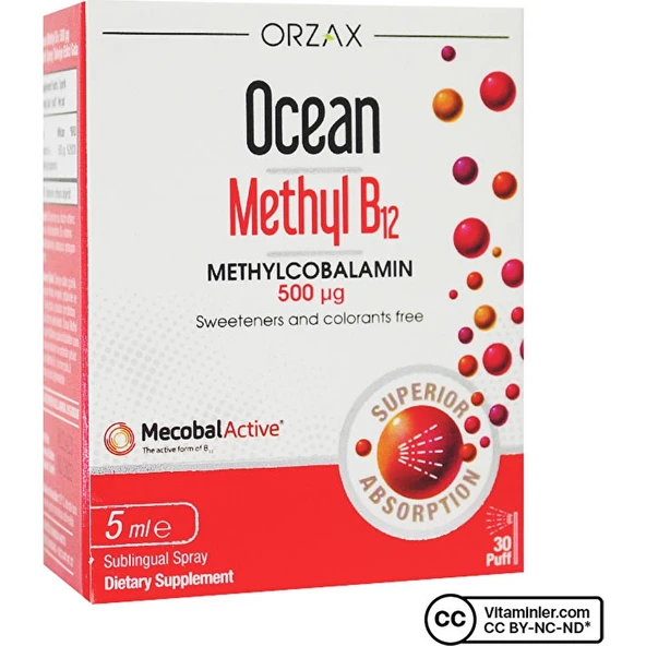Orzax Ocean Methyl B12 500 mcg Sprey 5 ml ürün görseli 1