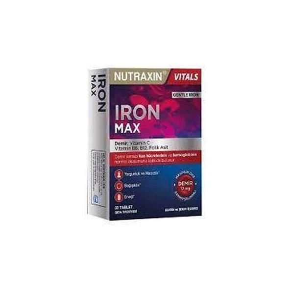 Nutraxin Iron Max Takviye Edici Gıda 30 Tablet ürün görseli 1