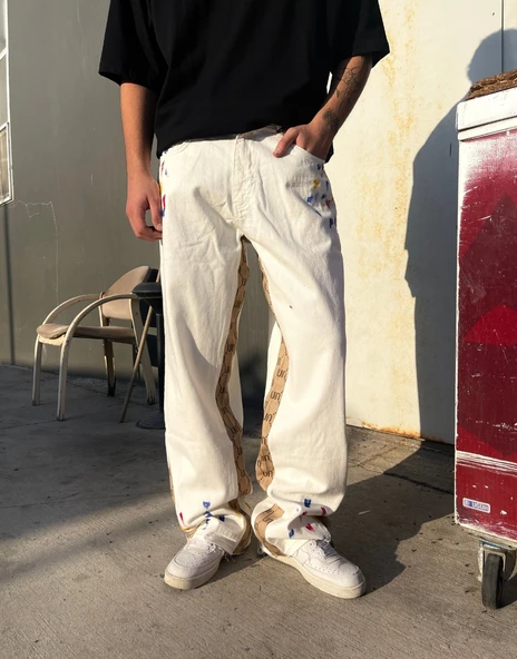 Ultra Premium UN Design Splash Baggy Kot Pantolon ürün görseli 1