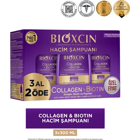 Bioxcin 3 Al 2 Öde Collagen Biotin Şampuan ürün görseli 1