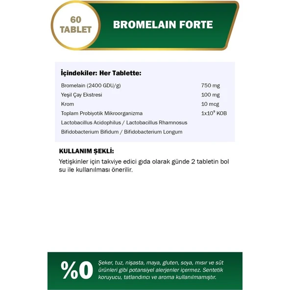 Nutraxin Bromelain Forte 60 Tablet 2 Adet - Resim 4