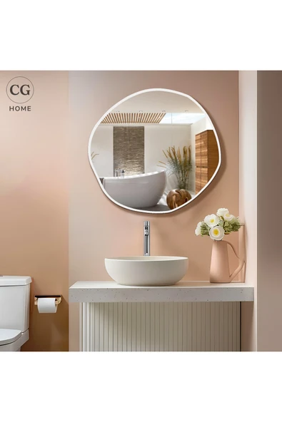 CG HOME asimetrik ayna, dekoratif ayna, duvar aynası, banyo aynası, holl aynası 80 cm ürün görseli 1