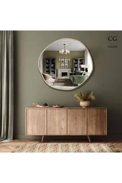 CG HOME Arya Model asimetrik ayna, dekoratif ayna, duvar aynası, banyo aynası, holl aynası 70 cm ürün görseli 1