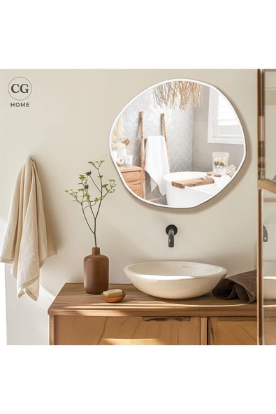 CG HOME Arya Model asimetrik ayna, dekoratif ayna, duvar aynası, banyo aynası, holl aynası 70 cm ürün görseli 1