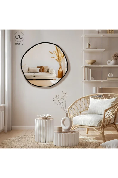 CG HOME Arya Model asimetrik ayna, dekoratif ayna, duvar aynası, banyo aynası, holl aynası 90 cm ürün görseli 1
