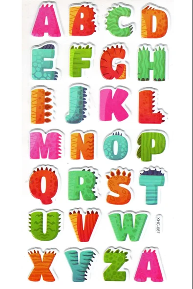 Sticker Kabartmalı Stiker Çıkartma Etiket (XHC088)-18x9 cm- Ayıcıklı Rakamlar ürün görseli 1