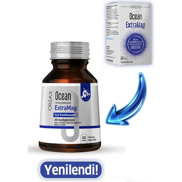 Orzax Ocean ExtraMag Üçlü Magnezyum Kombinasyonu 60 Tablet ürün görseli 1