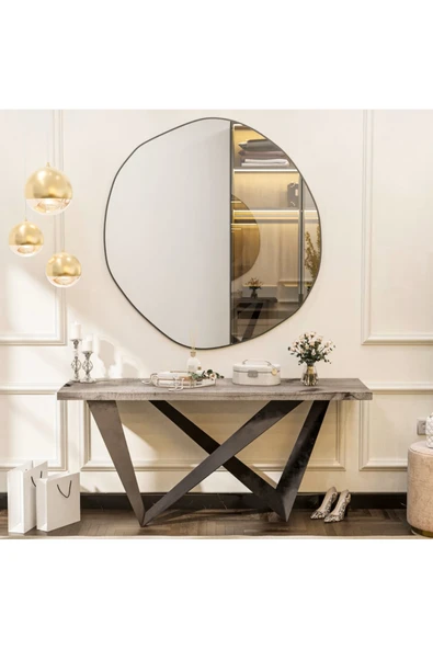 CG HOME Arya Model 100 cm ayna asimetrik ayna, dekoratif ayna, duvar aynası banyo aynası holl aynası ürün görseli 1