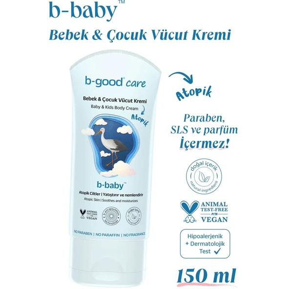 B-good Bebek & Çocuk Vücut Kremi Atopik Ciltler 150 ml ürün görseli 1