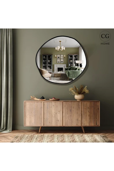 CG HOME asimetrik ayna, dekoratif ayna, duvar aynası, banyo aynası, holl aynası 80 cm ürün görseli 1