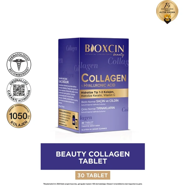 Bioxcin Collagen Hyaluronic Acid Tip 1-3 30 Tablet ürün görseli 1