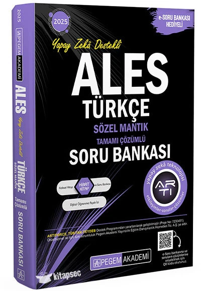2025 ALES Türkçe Sözel Mantık Tamamı Çözümlü Soru Bankası Pegem Yayınları ürün görseli 1