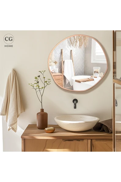 CG HOME asimetrik ayna, dekoratif ayna, duvar aynası, banyo aynası, holl aynası 70 cm ürün görseli 1
