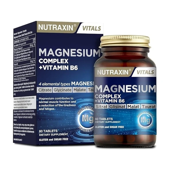 Nutraxin Magnezyum Complex+ Vitamin B6 60 Tablet ürün görseli 1