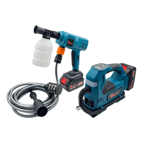 Fixonic Be-Welt BHD02 Şarjlı Yıkama Makinesi ve Şarjlı Mini Kompresör Çantalı Set ürün görseli 1