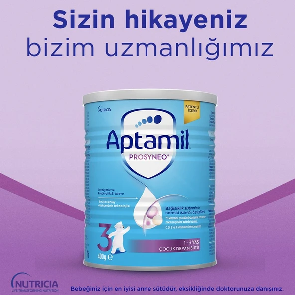 Aptamil Prosyneo 3 Prebiyotikli Probiyotikli Devam Sütü 400 Gr - Resim 3