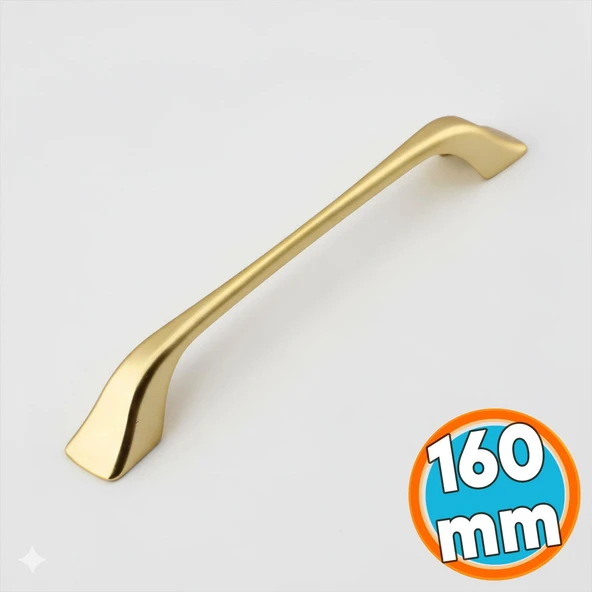 Mobilya Çekmece Mutfak Dolabı Dolap Kapak Kulpları Kulb Metal Mat Altın Gold Kulp 160 mm ürün görseli 1