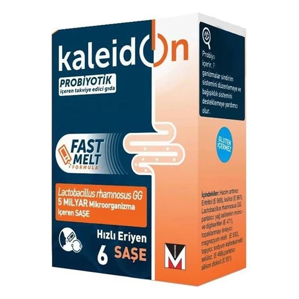 Kaleidon Fast Melt Probiyotik Içeren Takviye Edici Gıda 6 Saşe ürün görseli 1