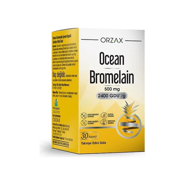 Orzax Ocean Bromelain 30 Kapsül ürün görseli 1