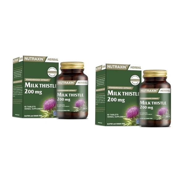 Nutraxin Milk Thistle 200 Mg 60 Tablet x 2 Adet ürün görseli 1