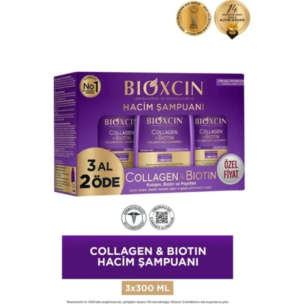 Bioxcin Collagen & Biotin Hacim Şampuanı 300 ml ürün görseli 1