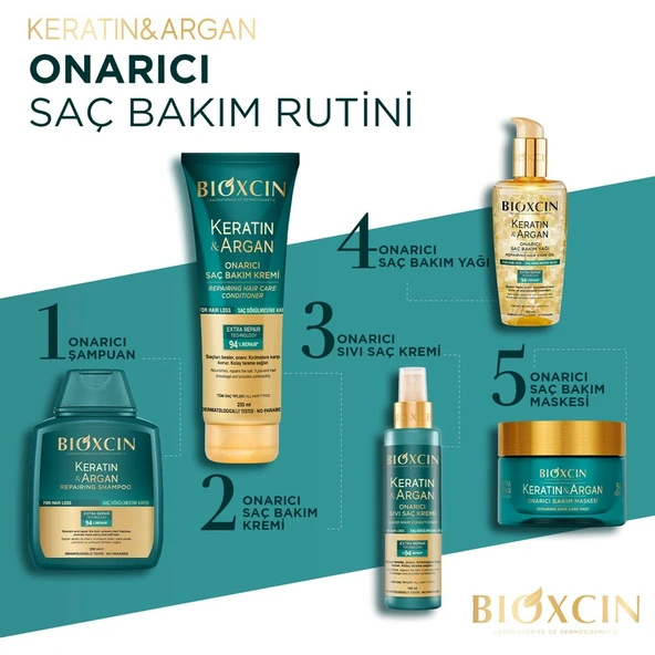 Bioxcin Keratin & Argan Onarıcı Saç Bakım Yağı 150 ml - Yıpranmış ve Hasar Görmüş Saçlar - Resim 3