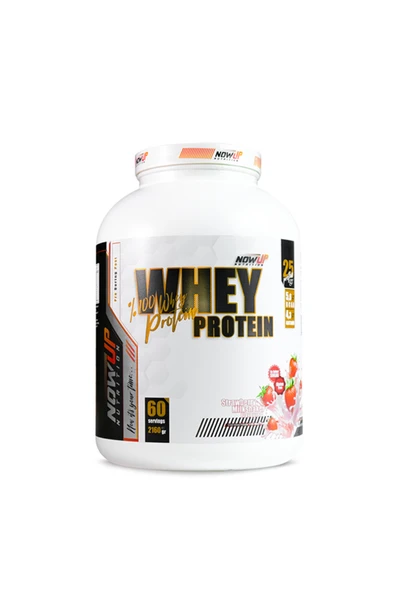NOWUP NUTRITION Whey Protein Tozu 2160 g – 60 Servis – Çilek Milkshake Aromalı – Hızlı Emilim & Kas Gelişimi ürün görseli 1