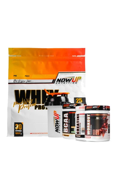NOWUP NUTRITION Spor Tutkunları Paketi | Whey Protein, Pre-workout, Kreatin, Bcaa Ve Shaker ürün görseli 1