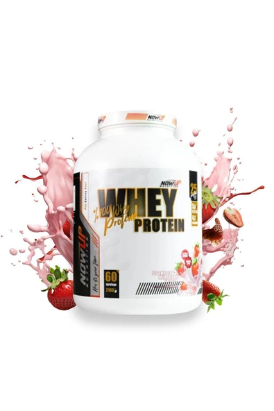 NOWUP NUTRITION Nowup Whey Protein Tozu 2160 gr - 60 Servis - Çilek Milkshake Aromalı - Kas Gelişimi Ve Hızlı Emilim ürün görseli 1