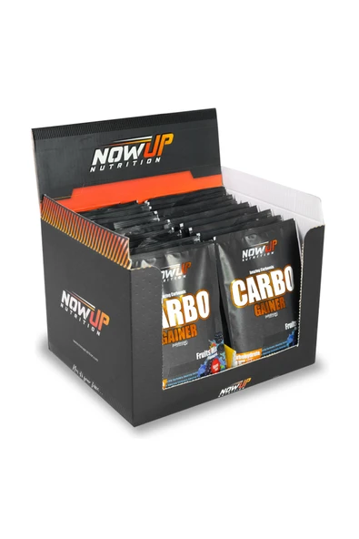 NOWUP NUTRITION Carbo Gainer 30x82 gr Saşe – Karışık Meyve Aromalı – Yüksek Karbonhidrat ürün görseli 1