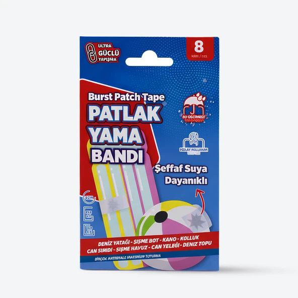Suya Dayanıklı 8 Adet Patlak Yama Bandı Deniz Yatağı Deniz Topu Şişme Havuz Tamir Bandı ürün görseli 1