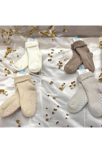 BATU GİYİM bebek ve çocuk havlu kaydırmaz çorap seti ürün görseli 1