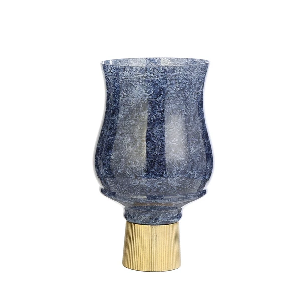 BLUE MOZAİK GOLD KAİDELİ VAZO ORTA 17*17*28 CM AK.JB0151 ürün görseli 1