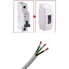 Klima Elektrik Tesisat Seti 3x2.5mm NYM Kablo, 20A Şartel ve Kutusu ürün görseli 1