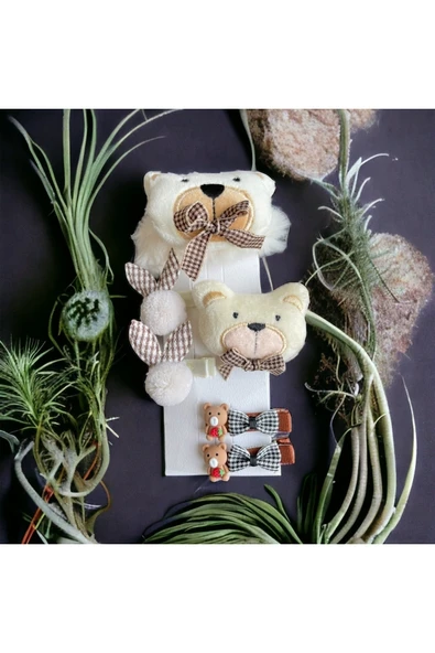 BATU GİYİM Kız Bebek Ve Kız Çocuk Toka Seti Peluş Figürlü ürün görseli 1