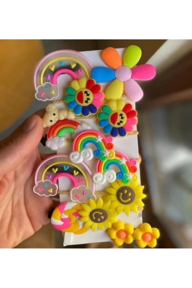 Batu Kız bebek ve çocuk lastikli pensli toka seti ürün görseli 1