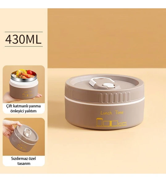 304 Çelik 430 ml Yemek Mama Saklama Termosu Sefer Tası ürün görseli 1