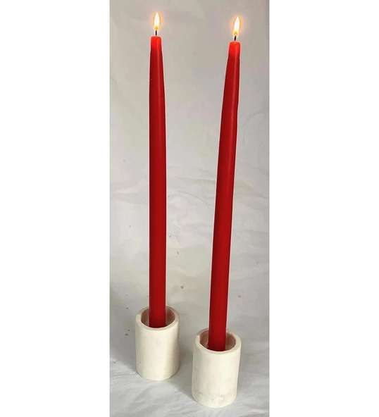 2Lİ KIRMIZI UZUN ŞAMDAN MUM (42 CM) ürün görseli 1