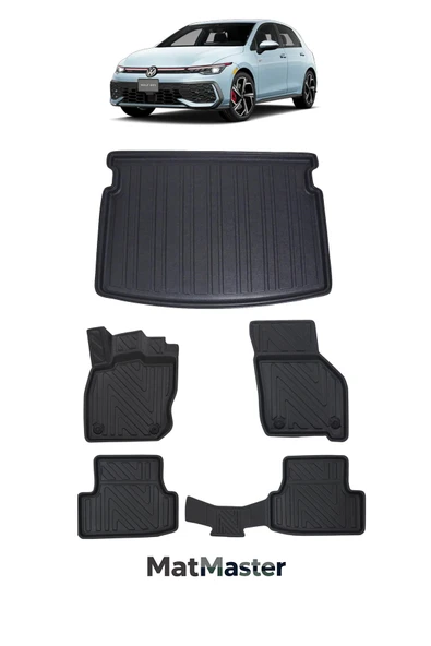 MatMaster Volkswagen Golf 8 2026 Model 5D Premium Ekstra Havuzlu Paspas Ve Bagaj Havuzu Set ürün görseli 1