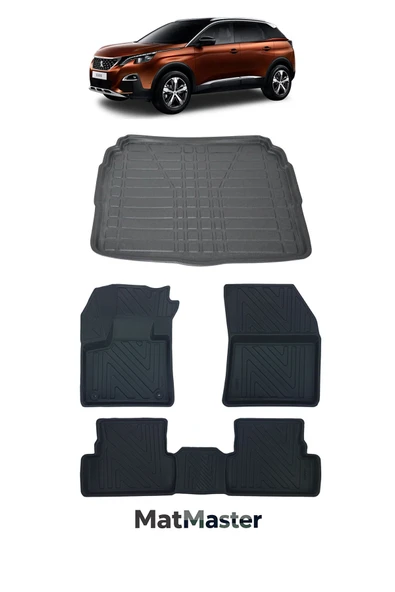 MatMaster Peugeot 3008 2018 Model 5D Premium Ekstra Havuzlu Paspas Ve Bagaj Havuzu Set ürün görseli 1