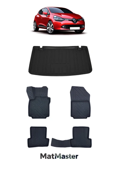 MatMaster Renault Clio 4 2019 Model 5D Premium Ekstra Havuzlu Paspas Ve Bagaj Havuzu Set ürün görseli 1