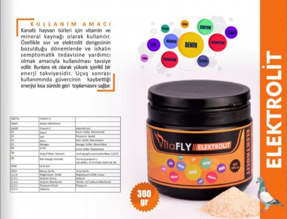 VitaFLY Elekrolit 300gr - Resim 2