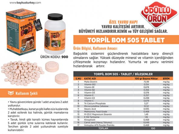 GÜVERCİN YAVRU HAPI 505 TABLET ÜCRETSİZ KARGO - Resim 2