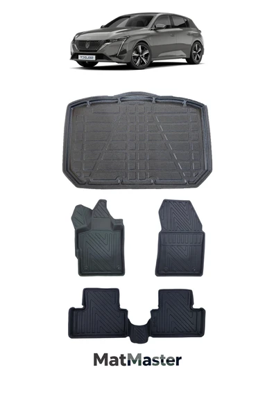 MatMaster Peugeot 308 2025 Model 5D Premium Ekstra Havuzlu Paspas Ve Bagaj Havuzu Set ürün görseli 1