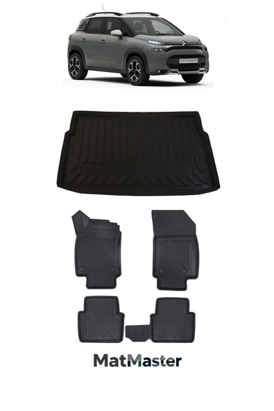 MatMaster Citroen C3 Aircross 2016 Model 5D Premium Ekstra Havuzlu Paspas Ve Bagaj Havuzu Set ürün görseli 1